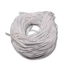 Marhabőr szál, kerekített, fehér, 2mm
