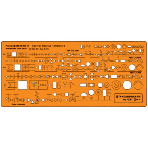 Standardgraph műszaki sablon - fűtéstechnika III.