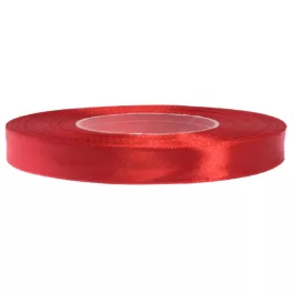 Szatén szalag 12mm, piros - 25m/tekercs