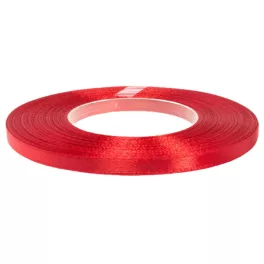 Szatén szalag 6mm, piros - 25m/tekercs