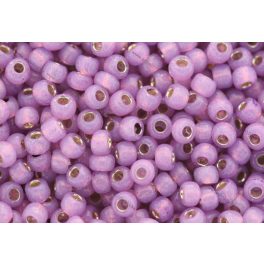   Japán kásagyöngy TOHO 6/0, ezüstközepű opál ametiszt, 10g