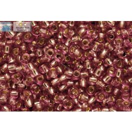   Japán kásagyöngy TOHO 6/0, ezüstközepű világos szőlő lila, 10g