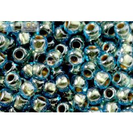 Japán kásagyöngy TOHO 6/0, aranyközepű aqua, 10g