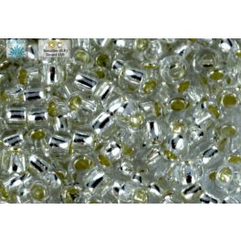 Japán kásagyöngy TOHO 8/0, ezüstközepű kristály , 10g