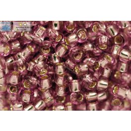   Japán kásagyöngy TOHO 8/0, ezüstközepű világos szőlő lila, 10g