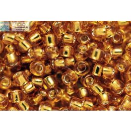Japán kásagyöngy TOHO 8/0, ezüstközepű topáz, 10g