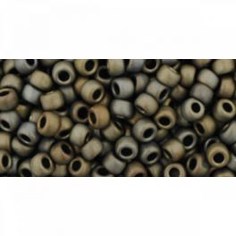   Japán kásagyöngy TOHO 8/0, fagyos irrizáló metál barna, 10g
