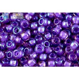   Japán kásagyöngy TOHO 8/0, telt bíbor közepű szivárványos rosaline, 10g