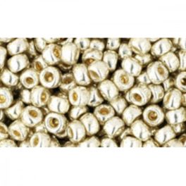 Japán kásagyöngy TOHO 8/0, galvanizált ezüst, 10g