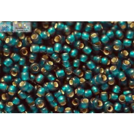   Japán kásagyöngy TOHO 11/0, ezüstközepű teal -matt, 10g