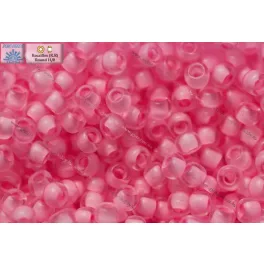   Japán kásagyöngy TOHO 11/0, festett közepű szegfű rózsaszín, 10g
