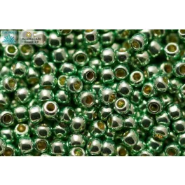   Japán kásagyöngy TOHO 11/0, tartós bevonat, galvanizált menta zöld, 10g