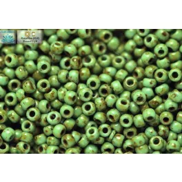 Japán kásagyöngy TOHO 11/0, türkiz hibrid picasso, 10g