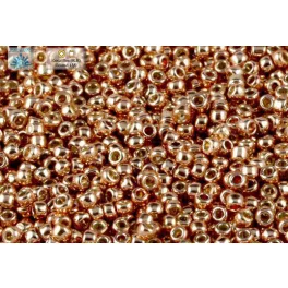   Japán kásagyöngy TOHO 15/0, tartós bevonat, galvanizált rose gold, 5g