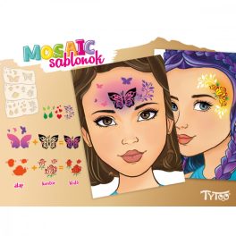 TyToo Mosaic Arcfestő Sablon - Pillangó - Rózsa
