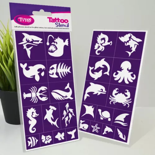 Testfestő minta sablon szett - Tengeri állatok 