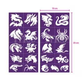 Testfestő minta sablon szett - Dragons & Lizards 